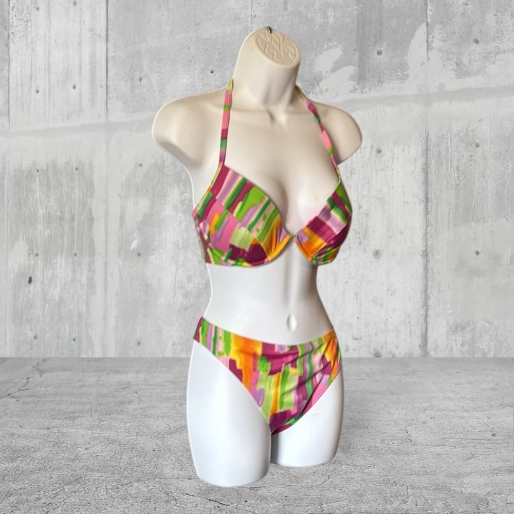 Victoria's Secret Pink and Green Bikini Set